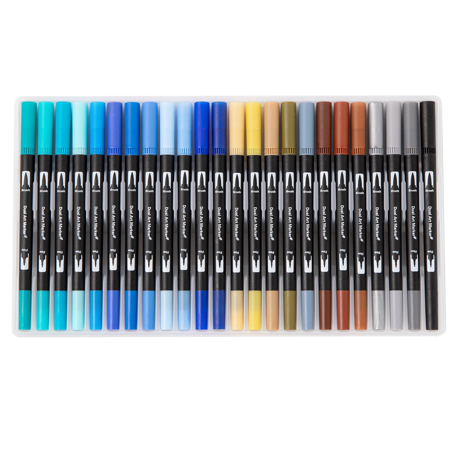 Dual Tip Water-Based Brush Pen - 72 Color Set