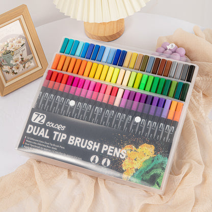 Dual Tip Water-Based Brush Pen - 72 Color Set