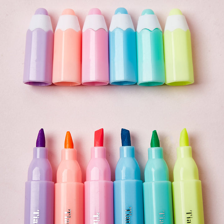 Dual‑Tip Stamp Highlighters - 6 Color Set