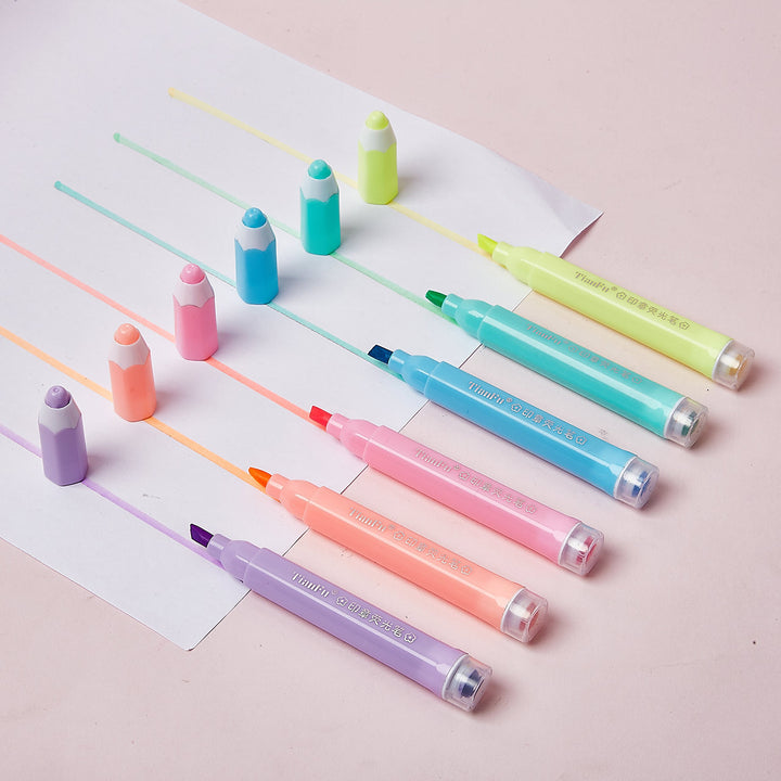 Dual‑Tip Stamp Highlighters - 6 Color Set