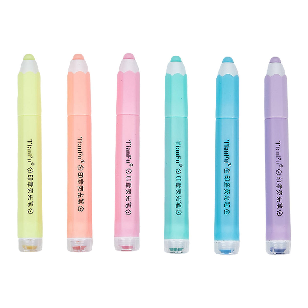Dual‑Tip Stamp Highlighters - 6 Color Set