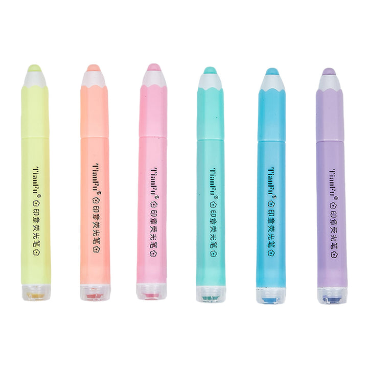 Dual‑Tip Stamp Highlighters - 6 Color Set