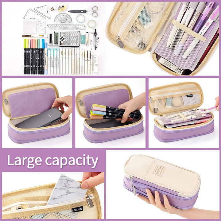 Extensible Pencil Pen Case Large Version - Purple