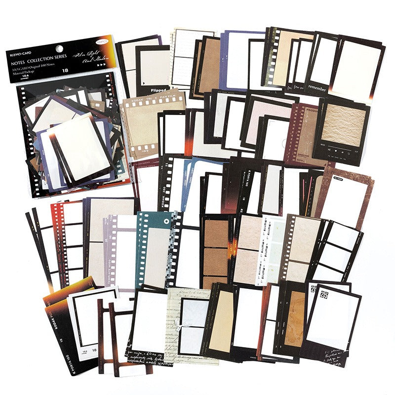 Film Light & Shadow Tags Scrapbook Paper - 100 Pcs
