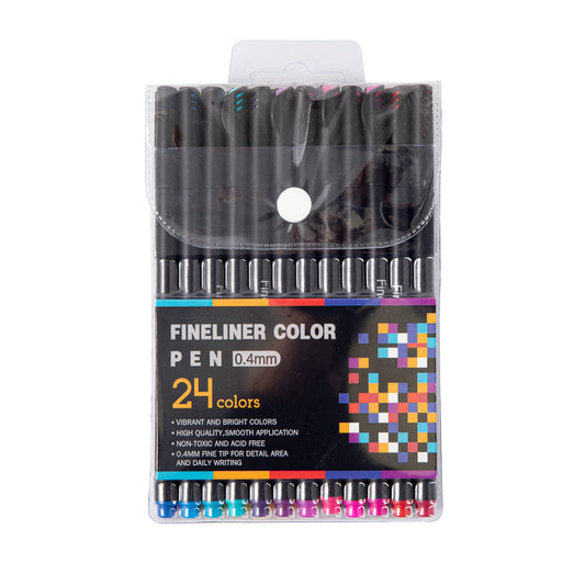 Fineliner Pen - Set of 24 - Bright Color