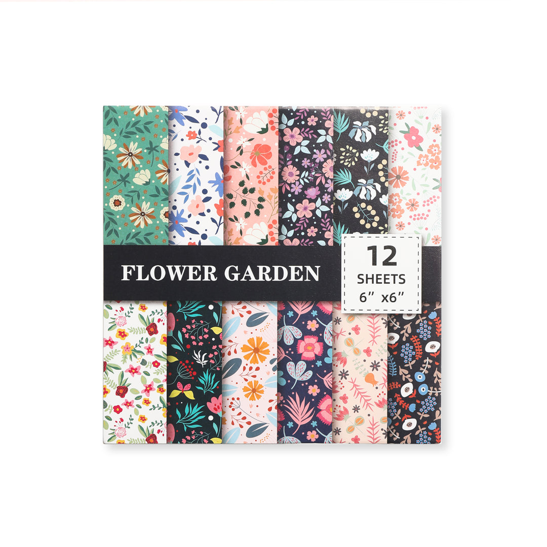Flower Garden Scrapbook Paper - Vibrant - 12 Sheets