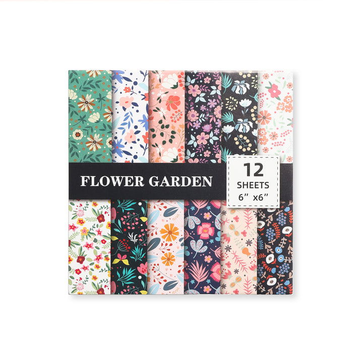 Flower Garden Scrapbook Paper - Vibrant - 12 Sheets
