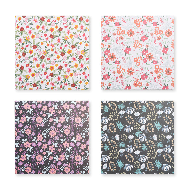 Flower Garden Scrapbook Paper - Vibrant - 12 Sheets
