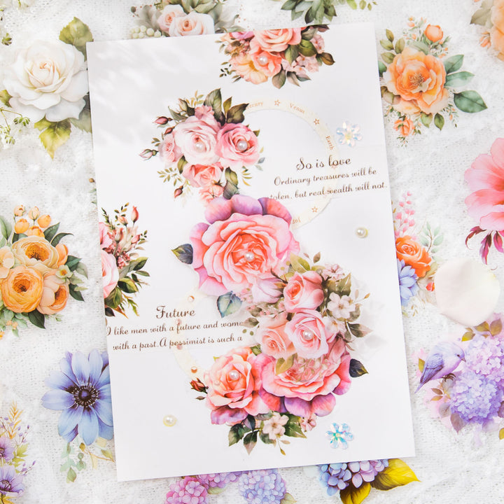 Flower Sea Die-Cut PET Tape