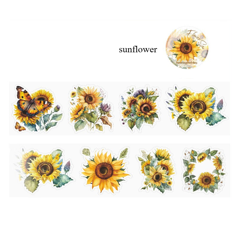 Flower Sea Die-Cut PET Tape