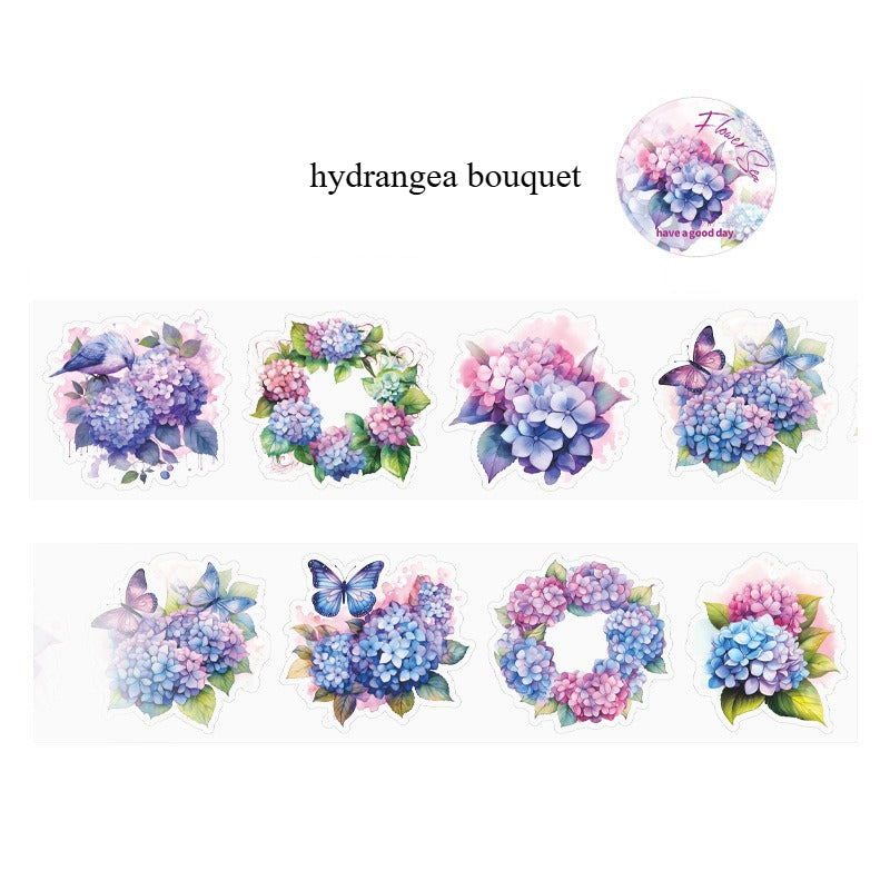 Flower Sea Die-Cut PET Tape