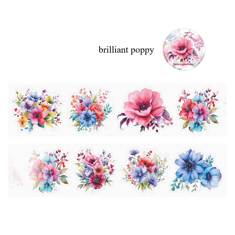 Flower Sea Die-Cut PET Tape