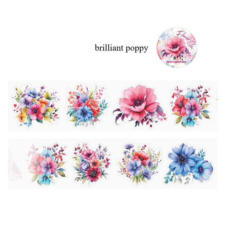 Flower Sea Die-Cut PET Tape