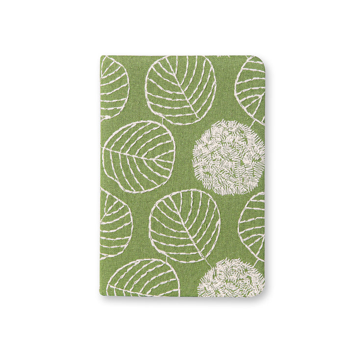 Flower & Tree Lined & Blank Notebook - A6 - Green