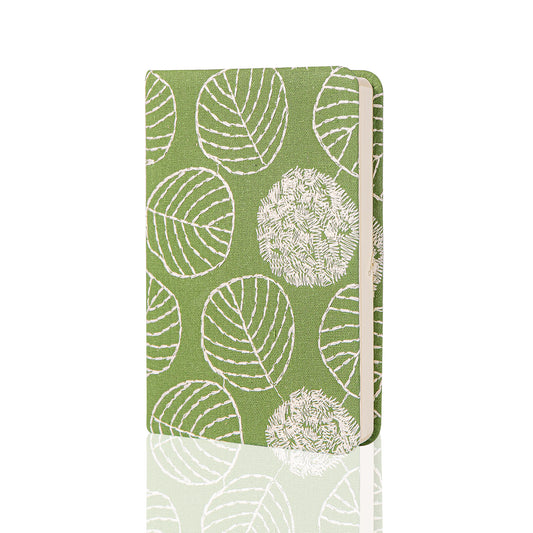 Flower & Tree Lined & Blank Notebook - A6 - Green