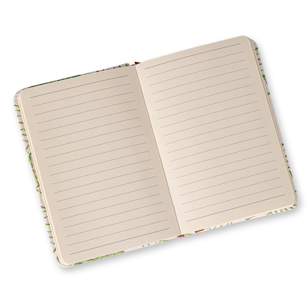 Flower & Tree Lined & Blank Notebook - A6 - White