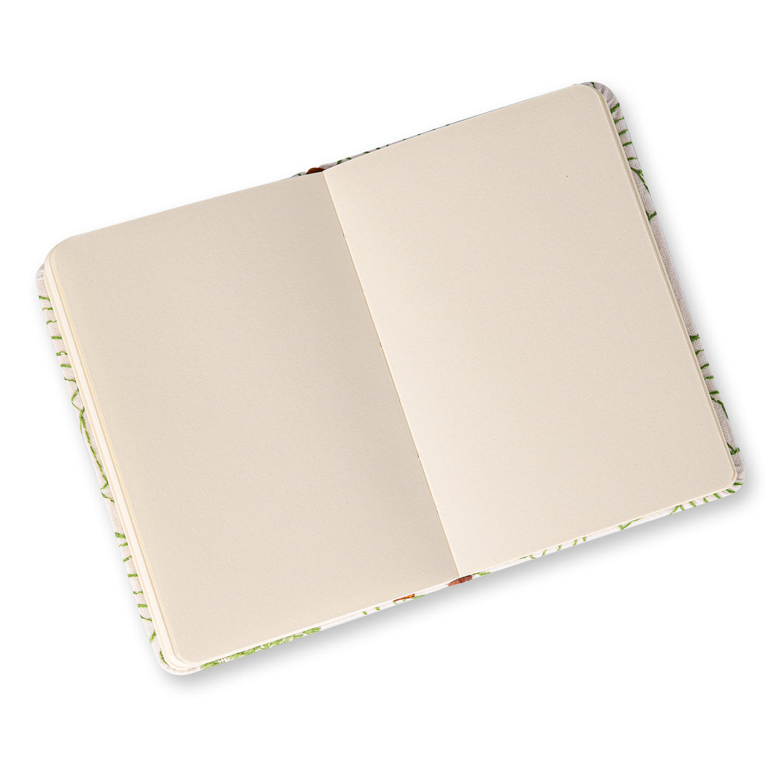 Flower & Tree Lined & Blank Notebook - A6 - White