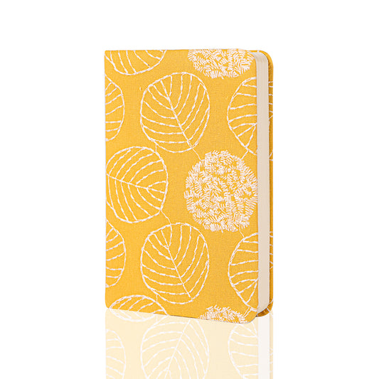 Flower & Tree Lined & Blank Notebook - A6 - Yellow
