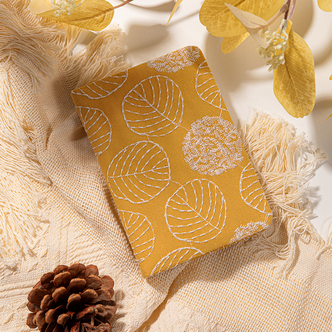 Flower & Tree Lined & Blank Notebook - A6 - Yellow