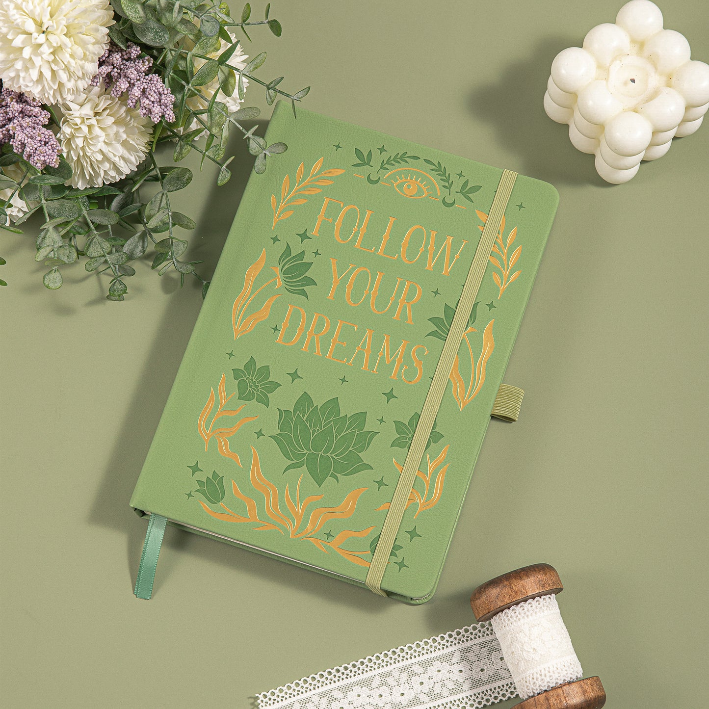 Follow Your Dreams Notebook - A5 - Lined - Green