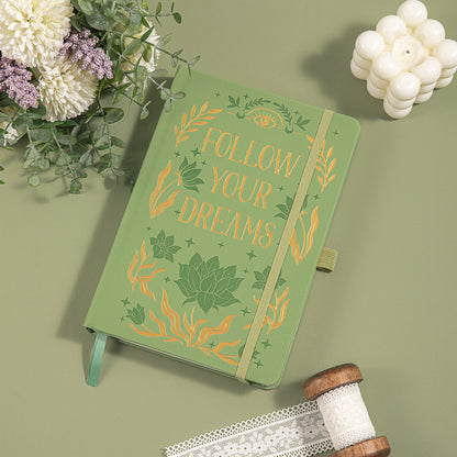 A5 Follow Your Dreams Dot Grid Notebook - Green