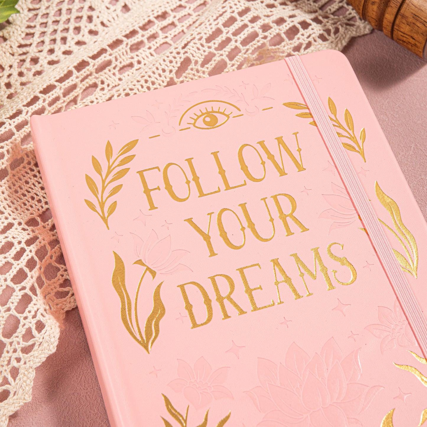 A5 Follow Your Dreams Dot Grid Notebook - Pink