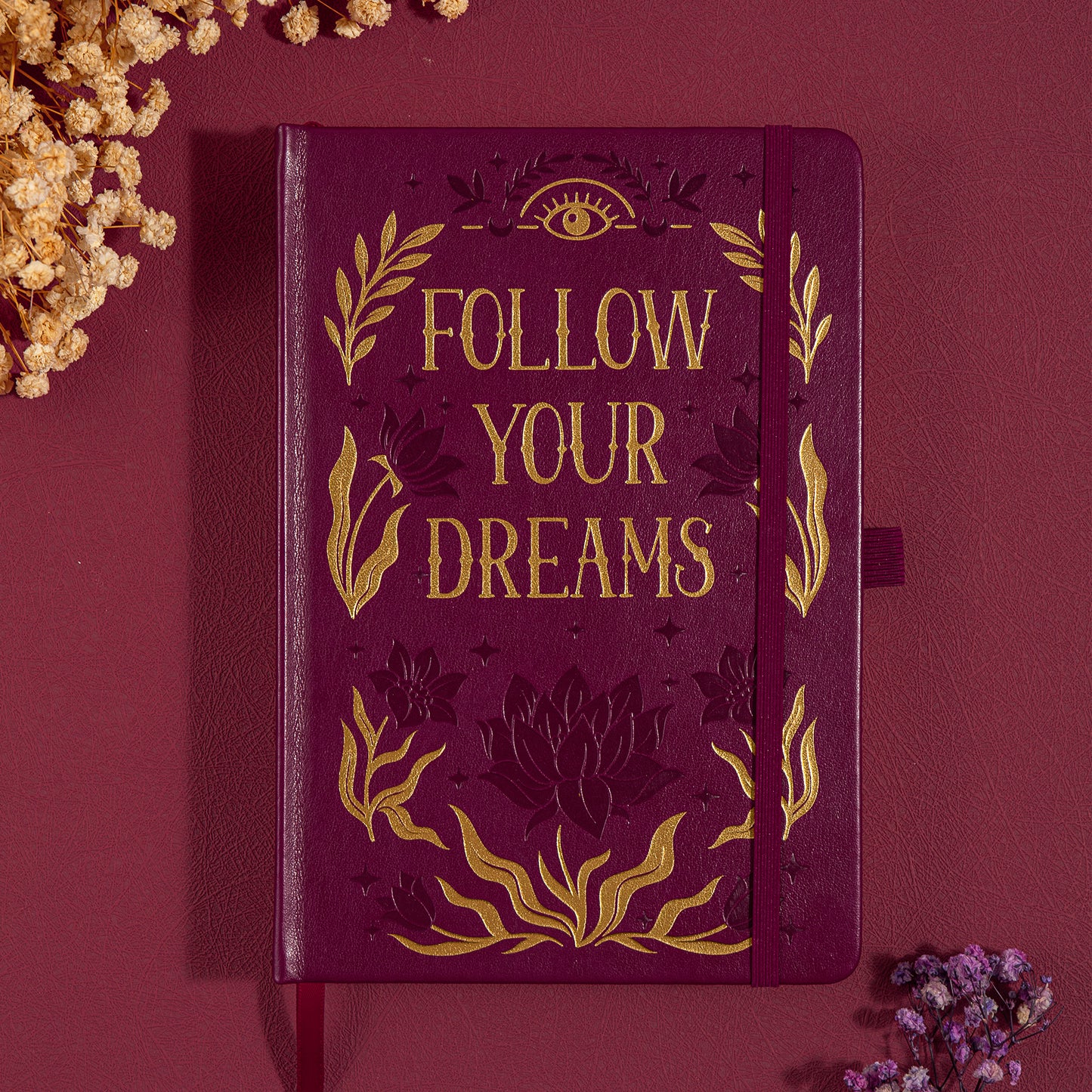 A5 Follow Your Dreams Dot Grid Notebook - Purple