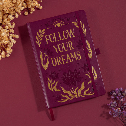 A5 Follow Your Dreams Dot Grid Notebook - Purple