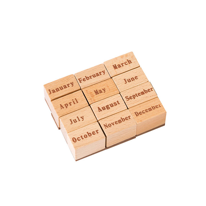 Free Record Wooden Stamp - Set of 12
