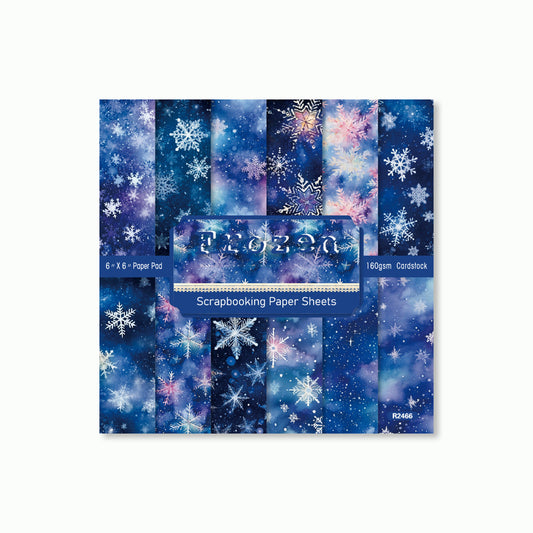 Christmas Frozen Scrapbook Paper - 12 Sheets