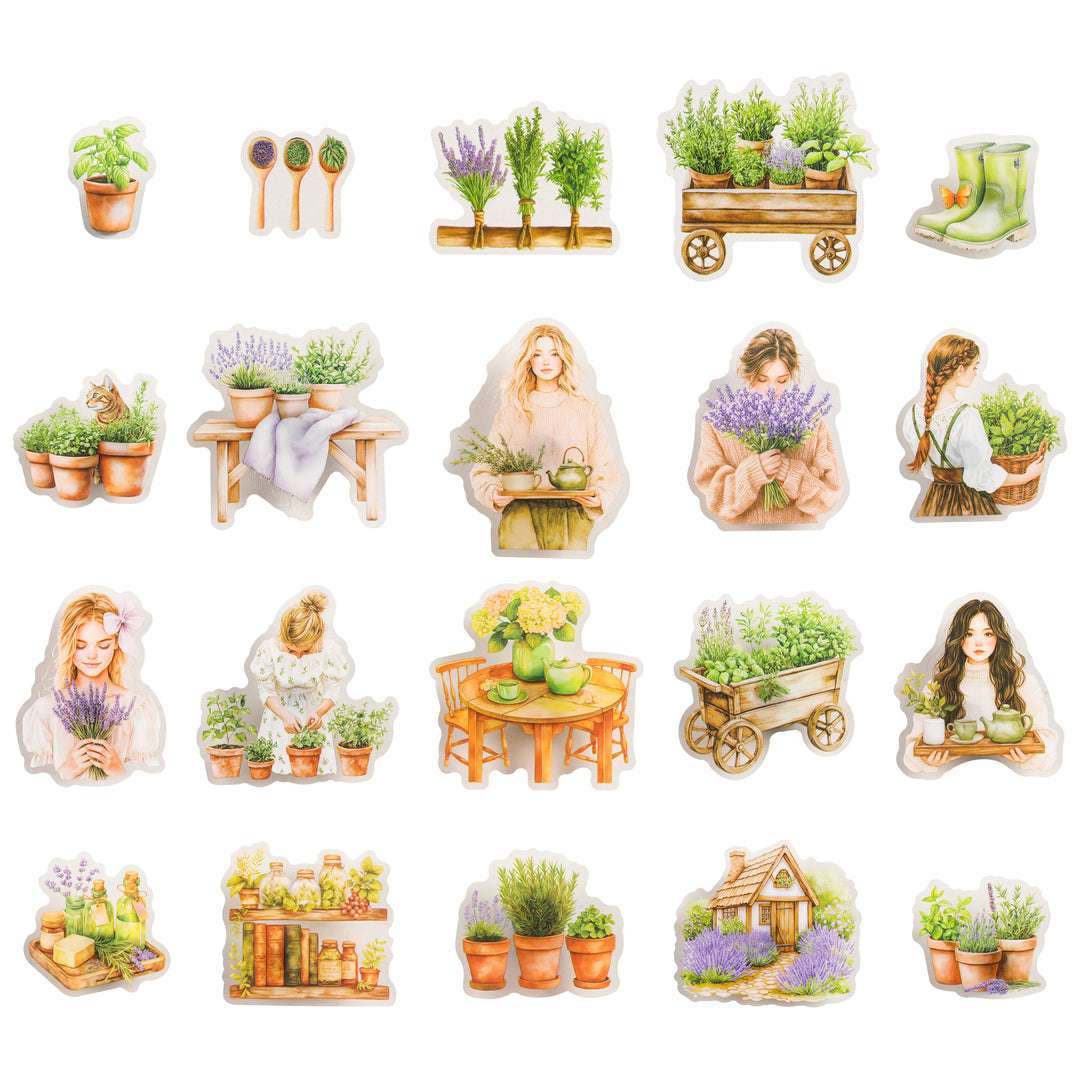 Romance Garden Stickers - Garden Greenery - 20 Pcs