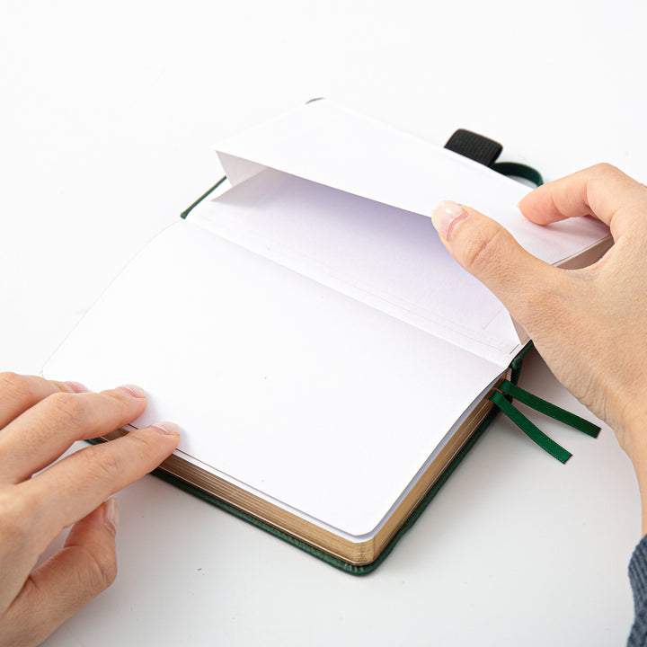 A6 Green Field Dot Grid Notebook