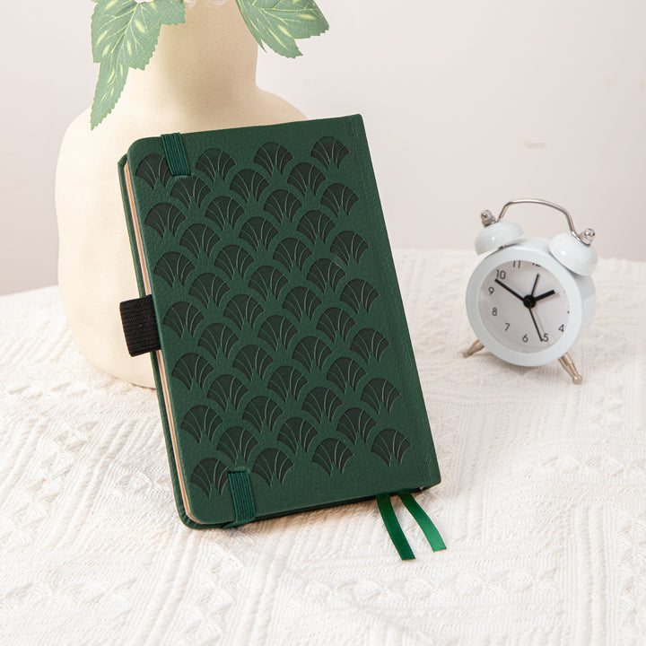 A6 Green Field Dot Grid Notebook