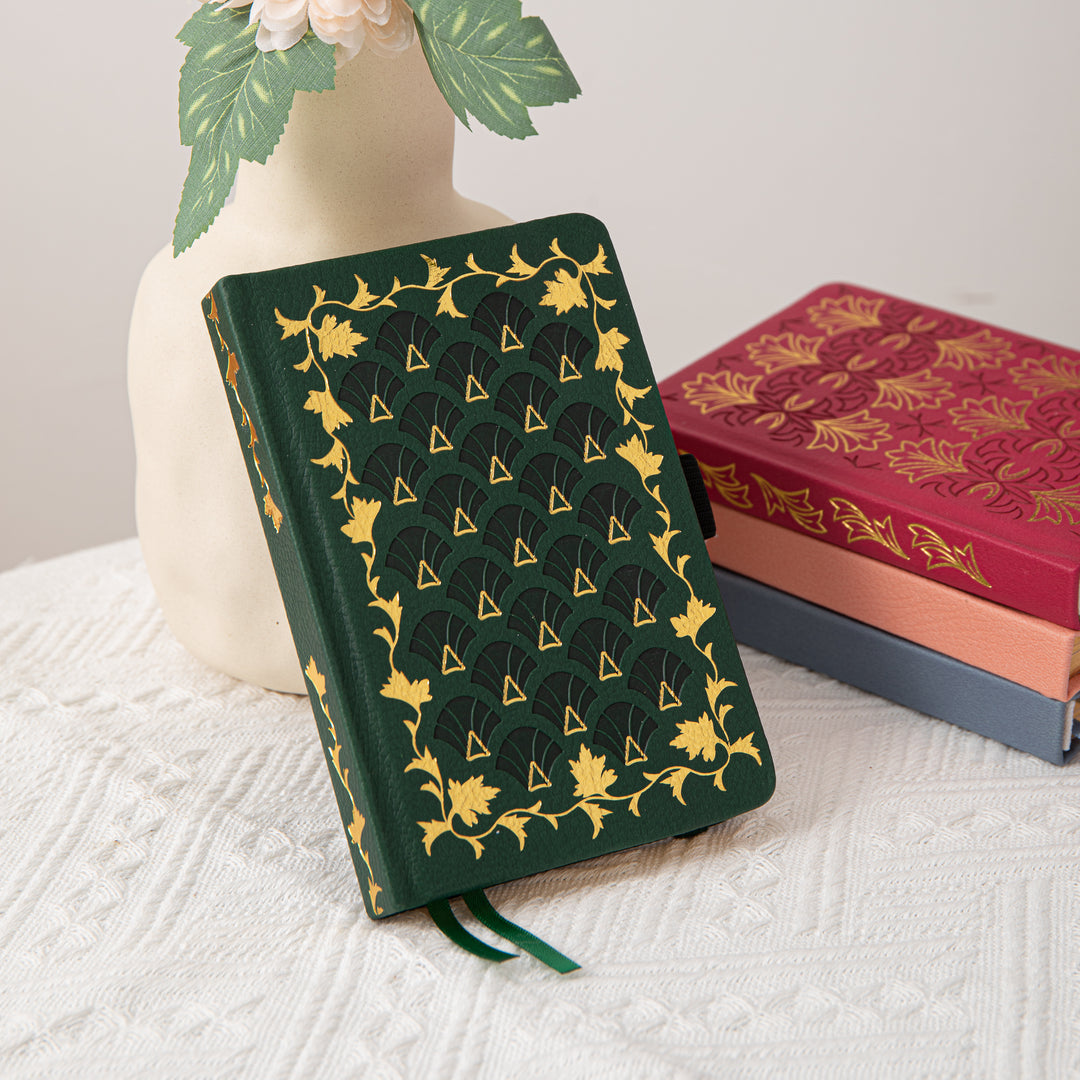 A6 Green Field Dot Grid Notebook