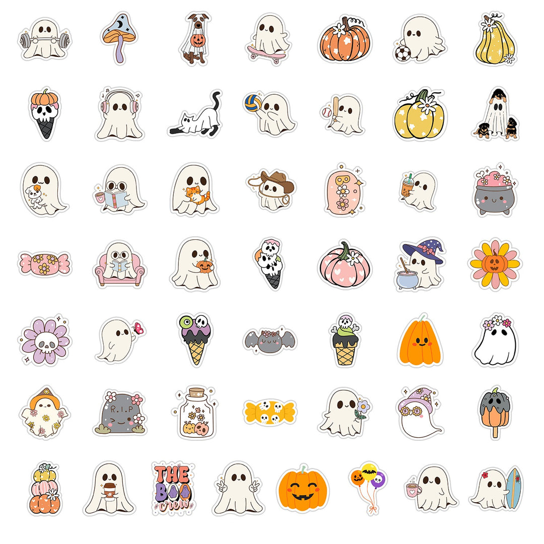 Halloween Cute Ghost Stickers - 50 Pcs