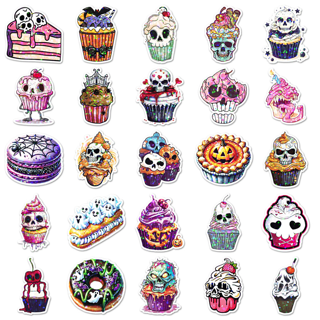Halloween Dessert Stickers - 50 Pcs