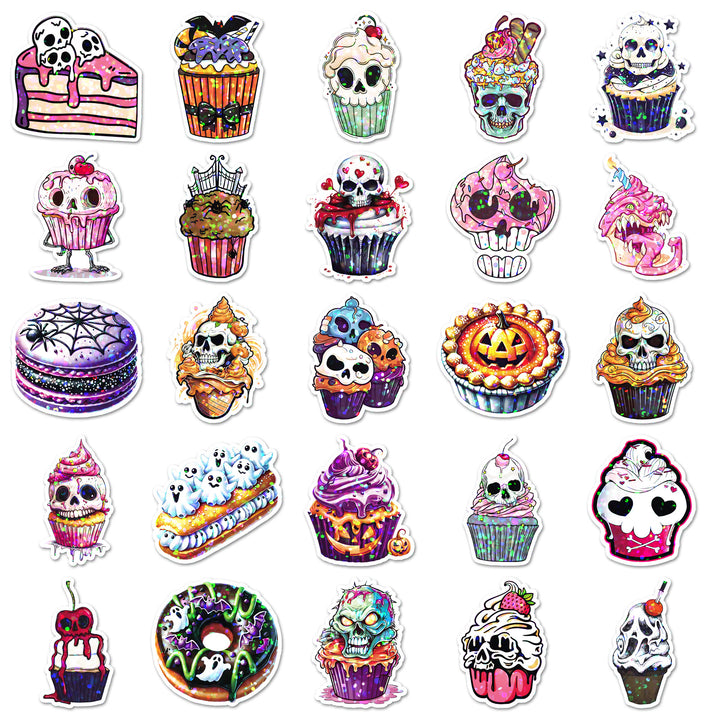 Halloween Dessert Stickers - 50 Pcs