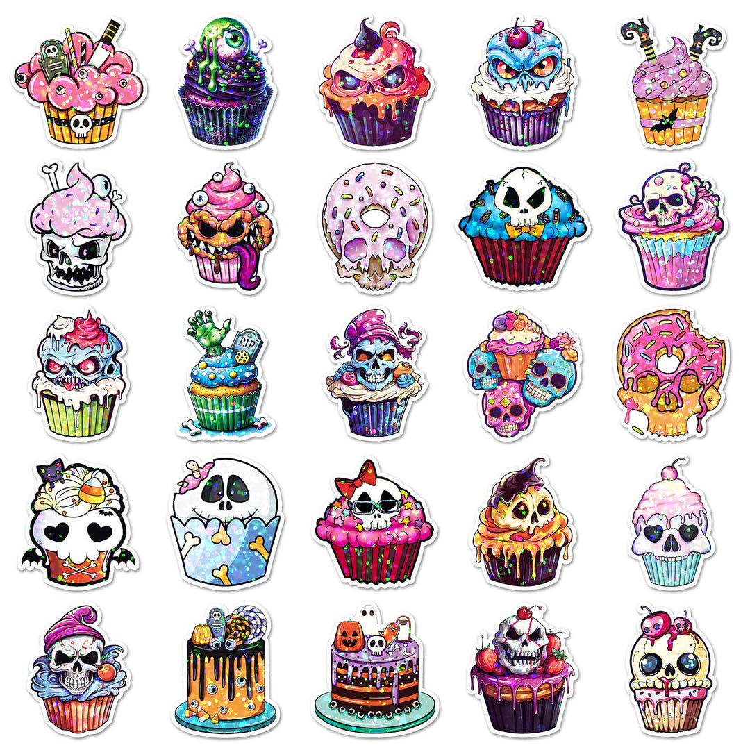 Halloween Dessert Stickers - 50 Pcs