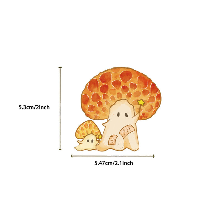 Halloween Ghost Mushroom Stickers - 50 Pcs
