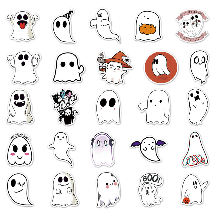 Halloween Ghost Stickers - 50 Pcs
