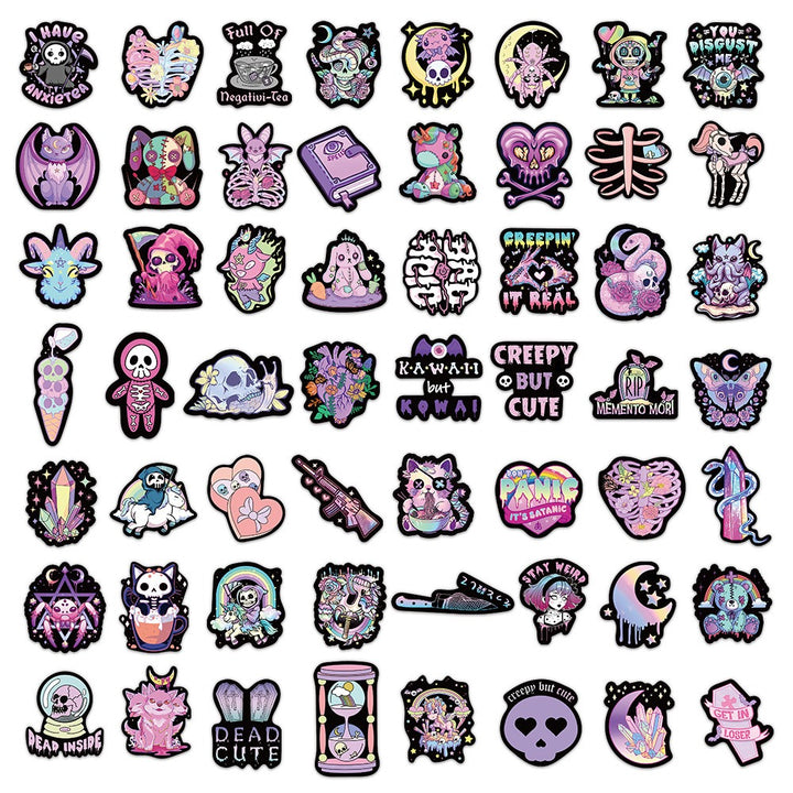 Halloween Gothic Magic Stickers - 56 Pcs
