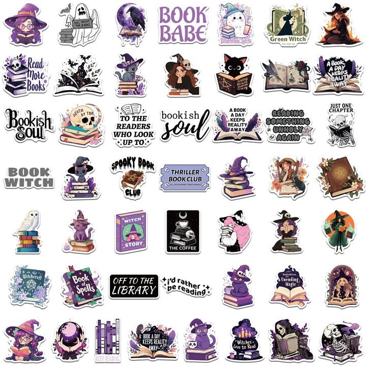 Halloween Magic Bookish Witch Ⅱ Stickers - 50 Pcs