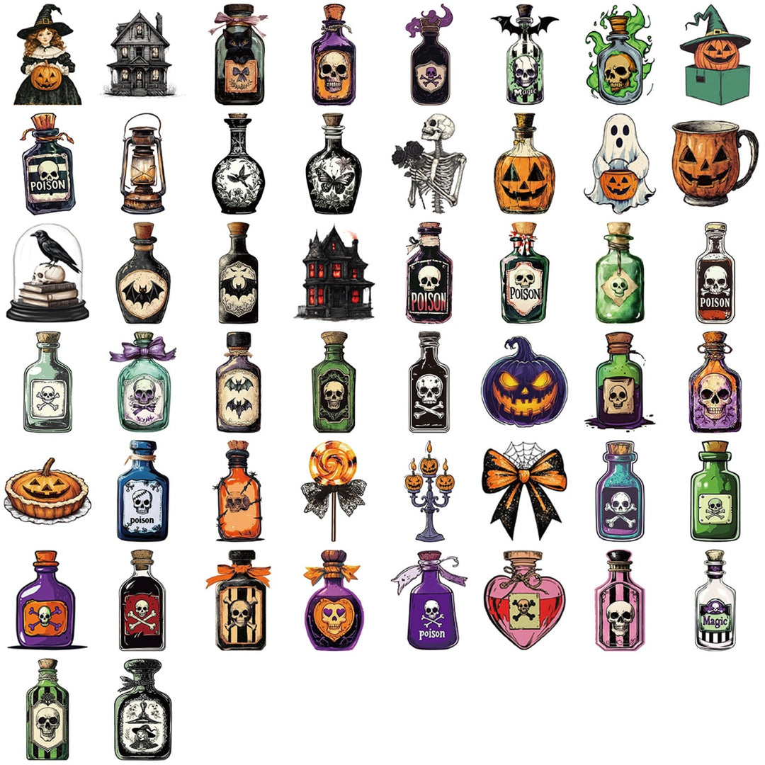 Halloween Magic Potion Stickers - 50 Pcs
