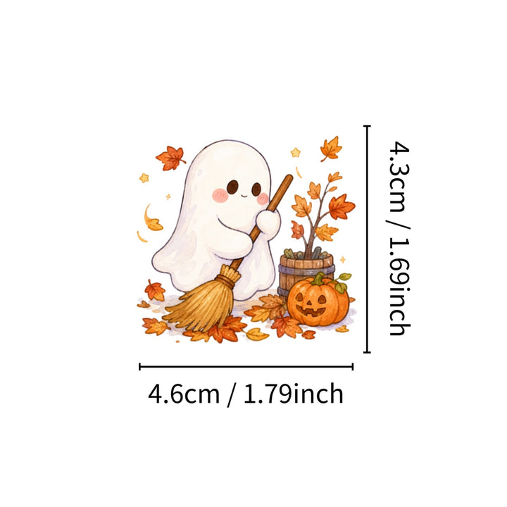 Halloween Purple Ghost Stickers - 50 Pcs