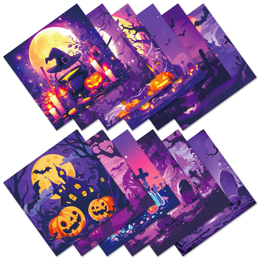 Halloween Ⅱ Scrapbook Paper - 12 Sheets