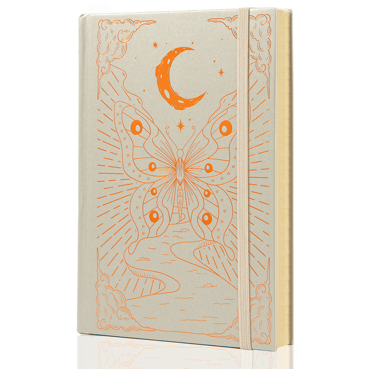 A5 Notebook Gold + 12 Colors Fineliner + 8 Pcs Stencils