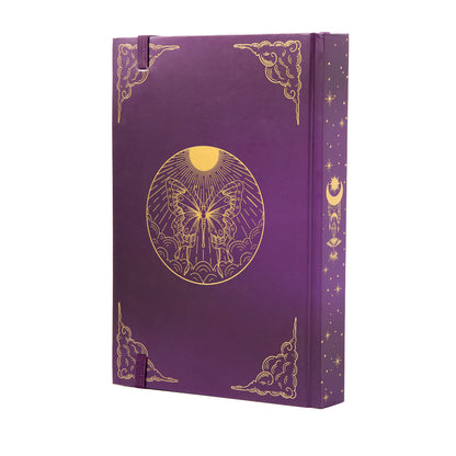 Hardcover Moon Butterfly Notebook - A5 - Dotted - Purple