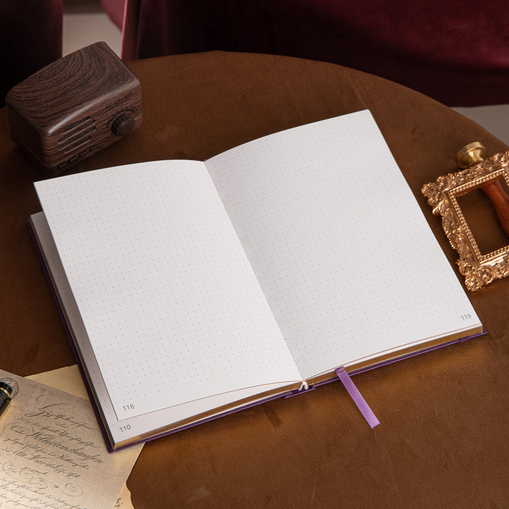 Hardcover Moon Butterfly Notebook - A5 - Dotted - Purple