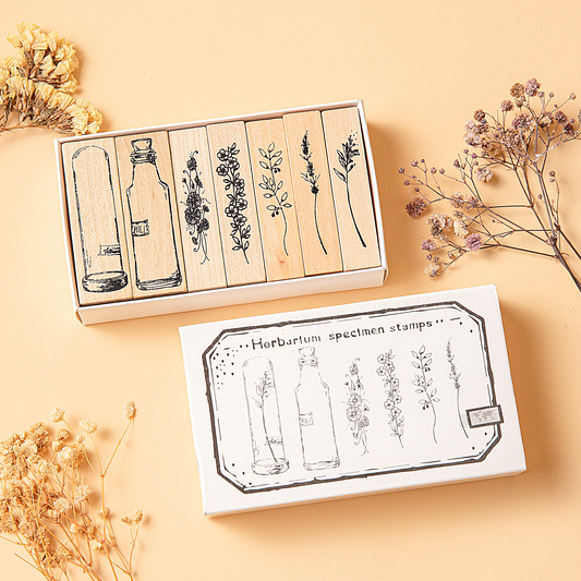 Herbarium Wooden Stamps - Set of 7