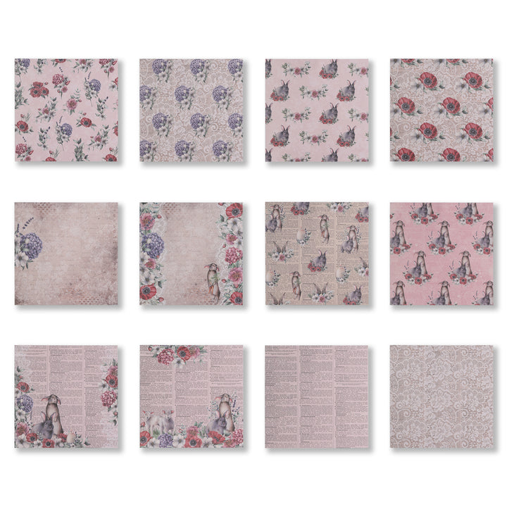 Hydrangea Scrapbook Paper - 12 Sheets
